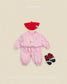 (Pre-order) OOTTBEBE Fall - Cutie Rabbit Top & Bottom Set - 큐티레빗상하복 (2 Colors)