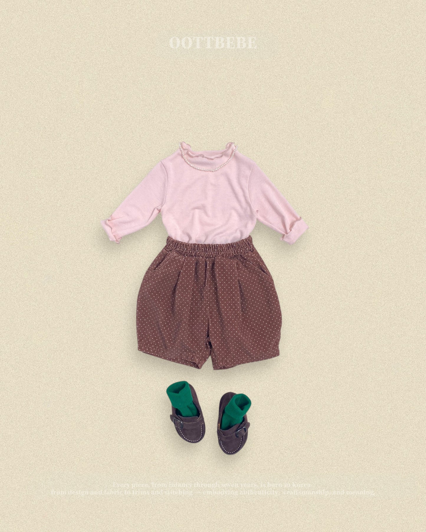 (Pre-order) OOTTBEBE Fall - Pastel Lettuce Edge Tee - 파스텔날라리티 (4 Colors)