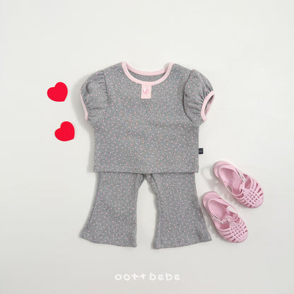 (Pre-order) OOTTBEBE Summer -  Lovely Eyelet Set 러블리아일렛상하복 (2 Colors)