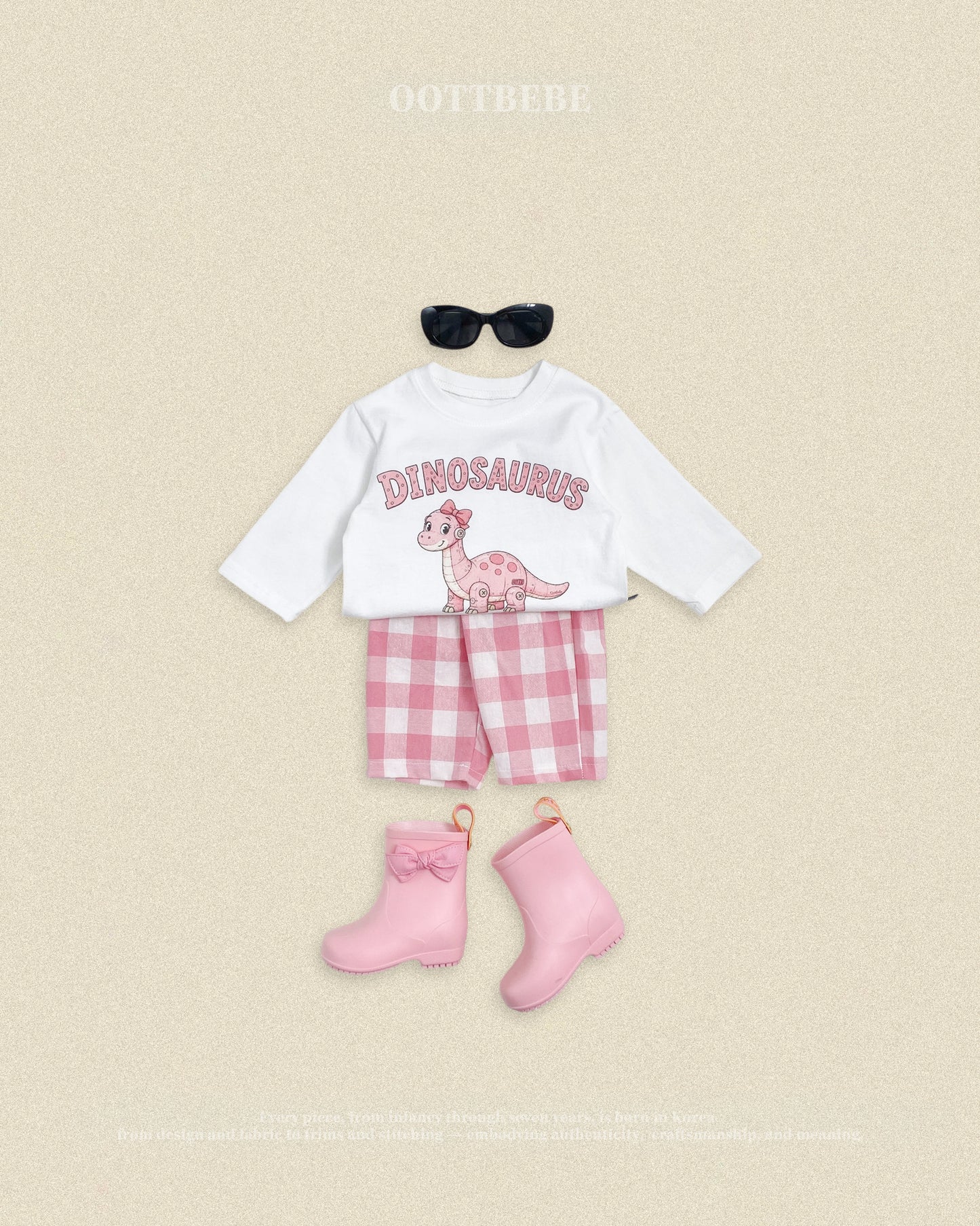 (Pre-order) OOTTBEBE Fall - Robot Dinosaur Top & Bottom Set - 로봇공룡상하복 (5 Colors)