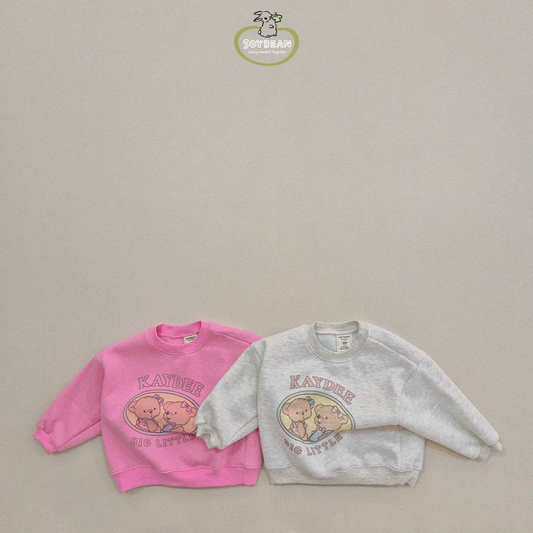 (Pre-order) Soybean Kids - Little Bear Fleece-Lined Sweatshirt 양기모리틀베어맨투맨 (2 Colors)