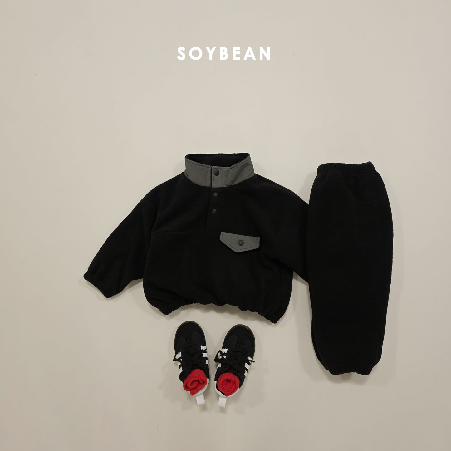 (Pre-order) Soybean Kids Winter - Mountain Neck Fleece Top & Bottom Set 마운틴넥플리스세트 (4 Colors)
