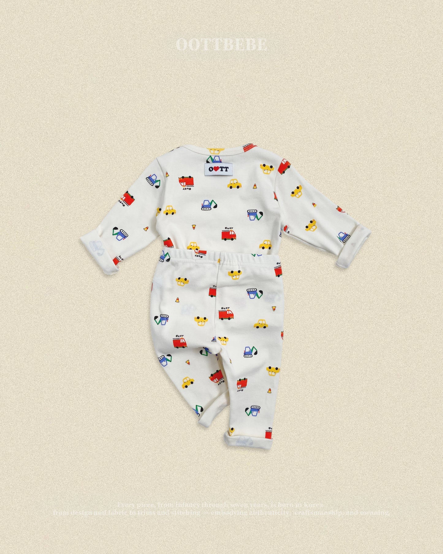 (Pre-order) OOTTBEBE Fall - Cute Car Pajama Set 자동차실내복 (2 Colors)