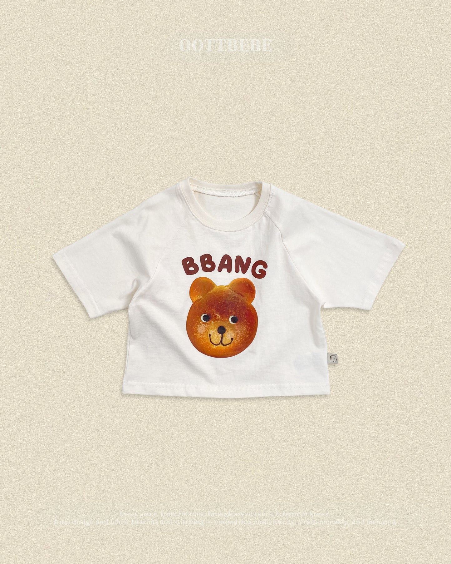 (Pre-order) OOTTBEBE Fall - Bbang Bear Raglan Tee - 빵나그랑티셔츠 (2 Colors)