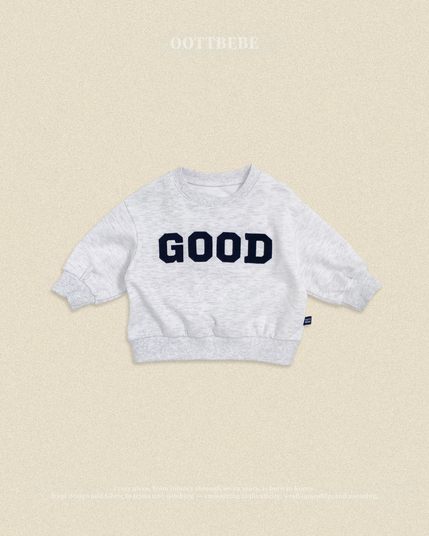 (Pre-order) OOTTBEBE Fall - GOOD Sweatshirt - GOOD 맨투맨 (2 Colors)