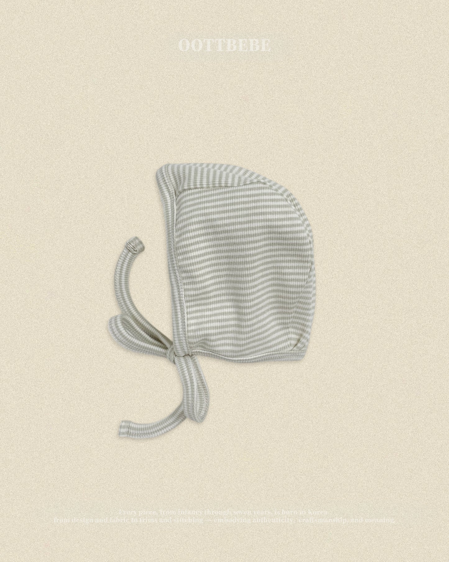 (Pre-order) OOTTBEBE Fall - Sweet Stripe Bonnet 바닐라라떼보넷 (3 Colors)