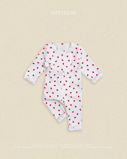 (Pre-order) OOTTBEBE Fall - Petite Heart Pajama Set 쁘띠하트실내복 (2 Colors)