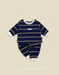 (Pre-order) OOTTBEBE Fall - Rookie Stripe Top & Bottom Set - 루키단가라상하복 (2 Colors)