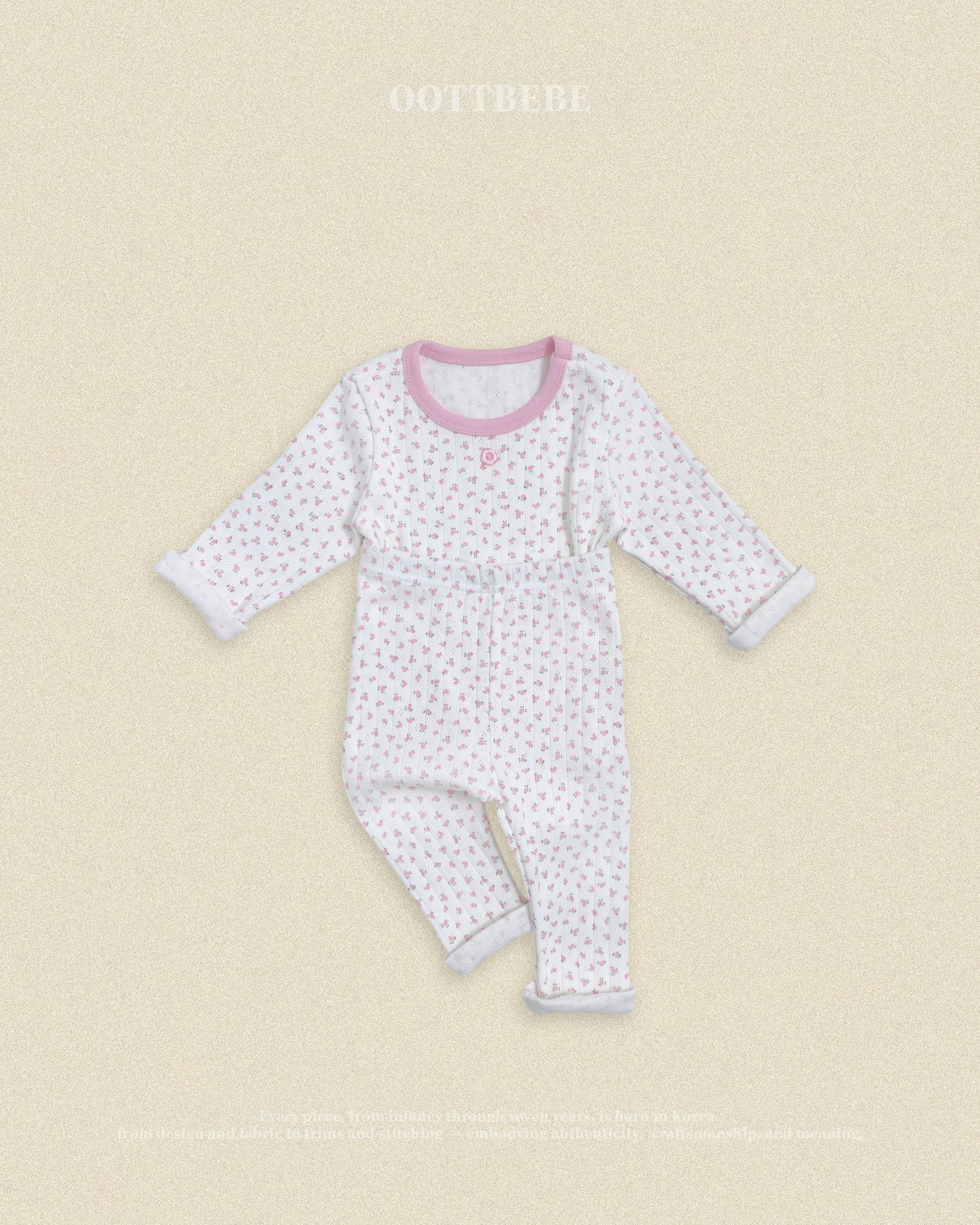 (Pre-order) OOTTBEBE Fall - Lovely Floral Pajama Set 코코플라워실내복 (2 Colors)