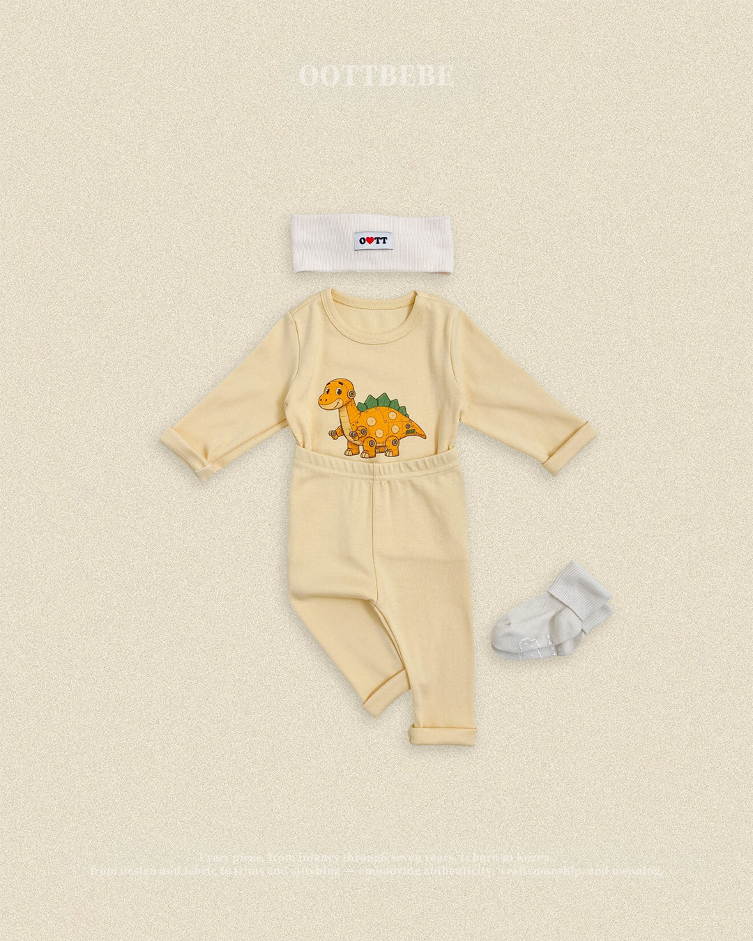 (Pre-order) OOTTBEBE Fall - Robot Dino Pajama Set 로봇공룡실내복 (5 Colors)