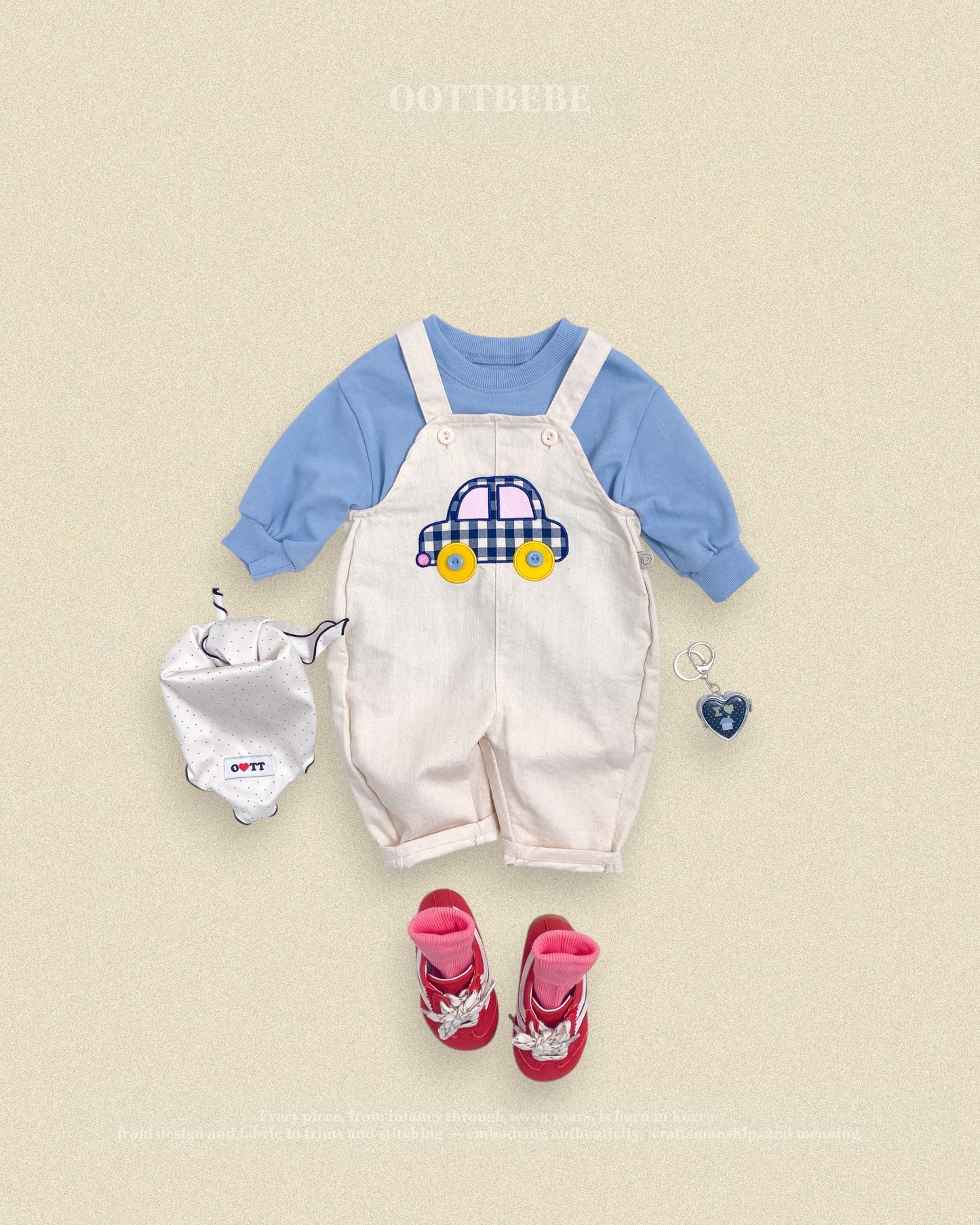 (Pre-order) OOTTBEBE Fall - Bungbung Denim Overalls - 붕붕이데님오버롤 (3 Colors)