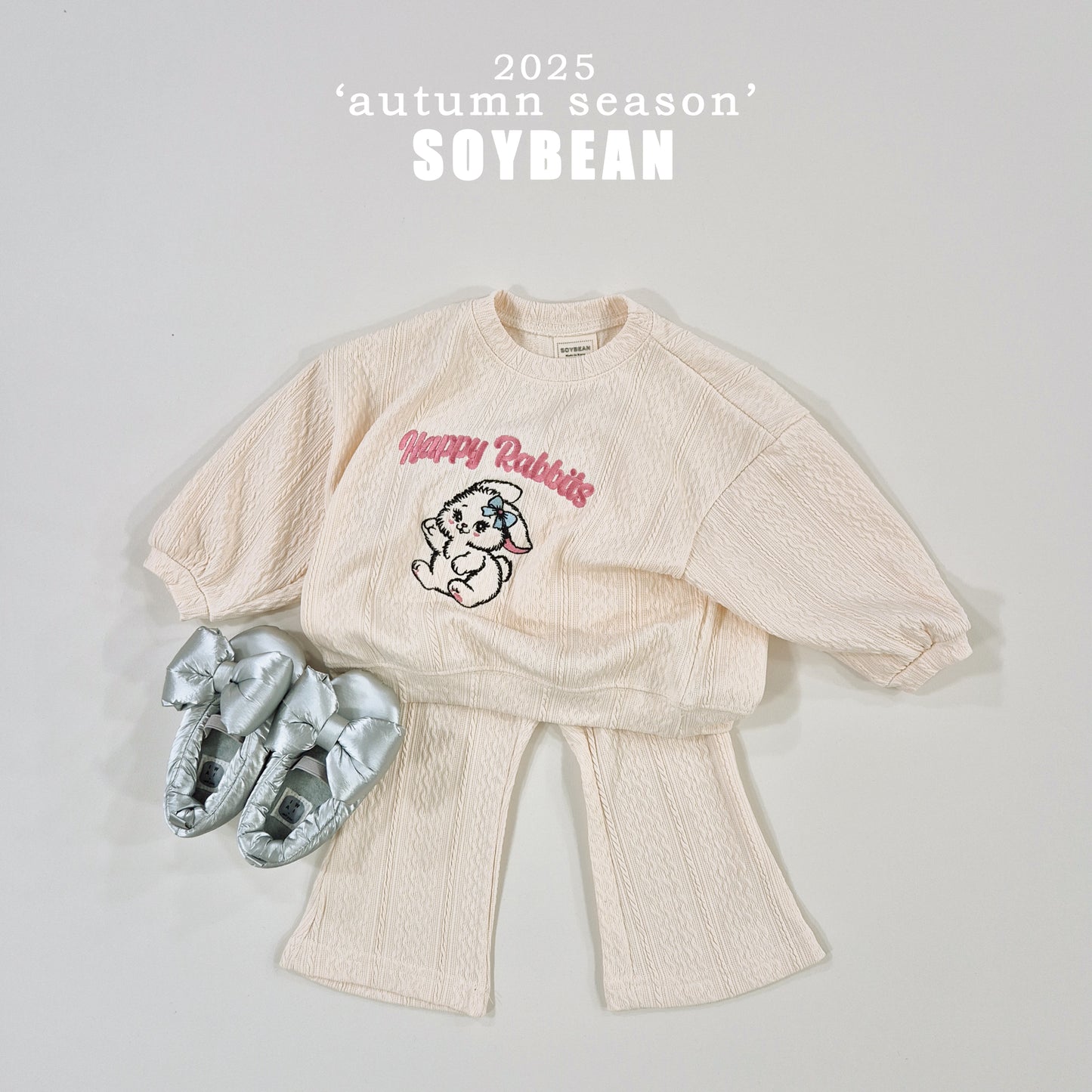 (Pre-order) Soybean Kids - Rabbit Knit Top & Bottom Set 레빗니트상하복 (2 Colors)