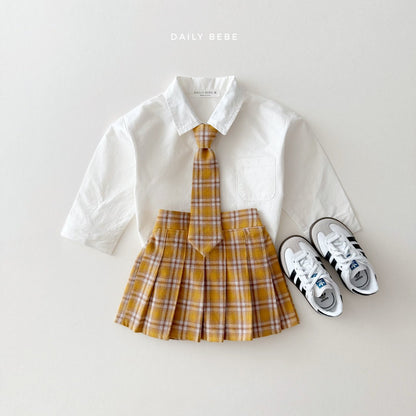 (Pre-order) Daily Bebe - Kids' Check School Skirts 체크 스쿨 스커트 (2 Colors)