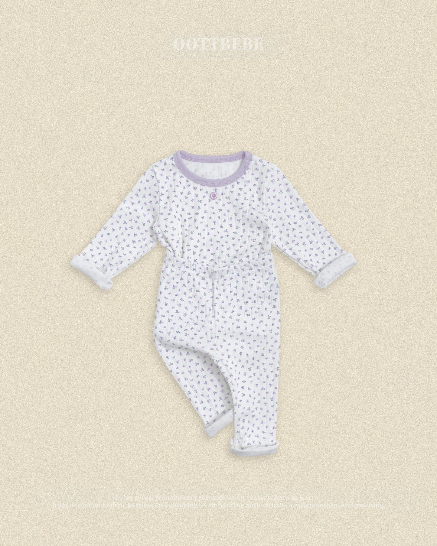 (Pre-order) OOTTBEBE Fall - Lovely Floral Pajama Set 코코플라워실내복 (2 Colors)