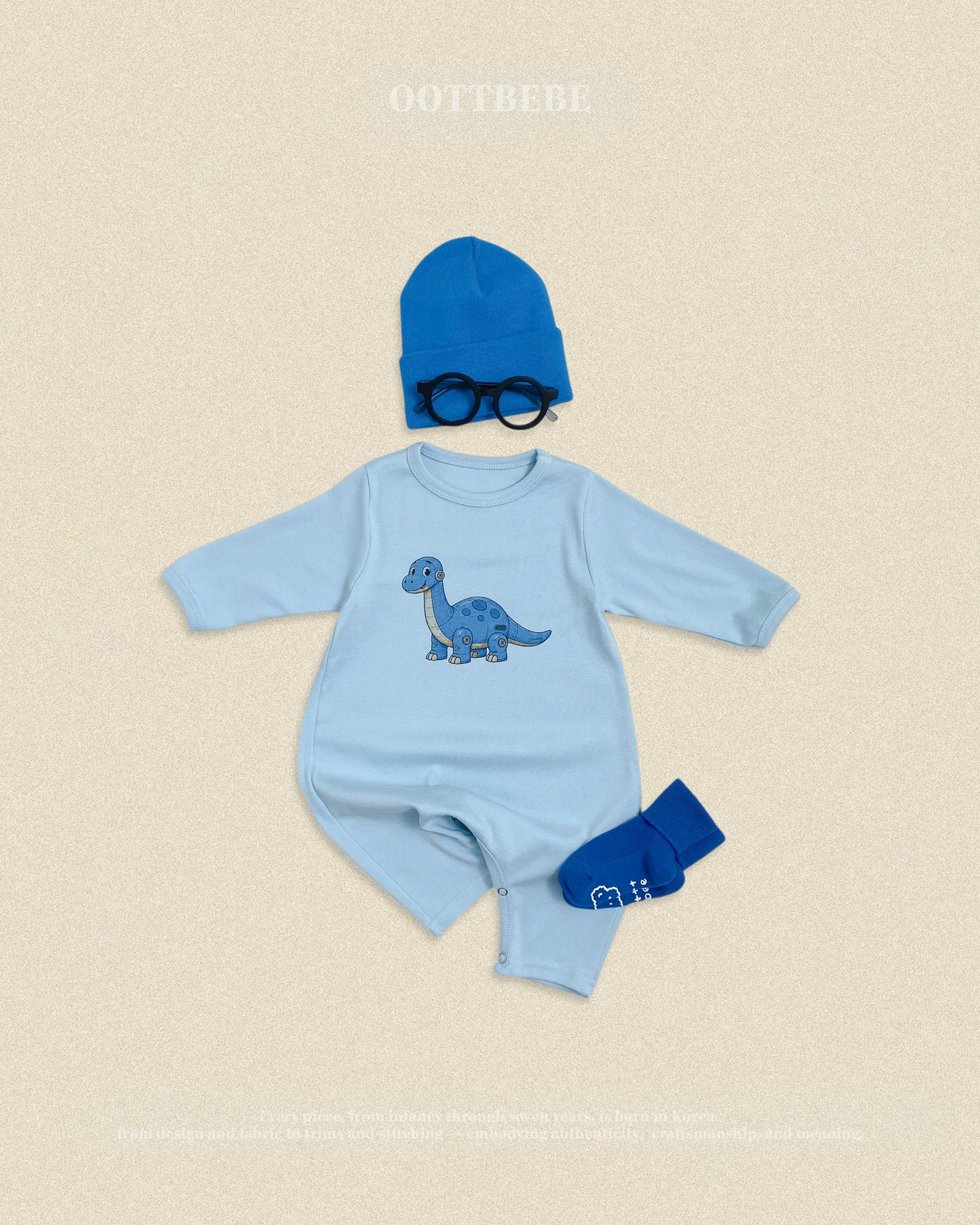 (Pre-order) OOTTBEBE Fall - Robot Dino Romper & Leggings Set 로봇공룡슈트세트 (5 Colors)