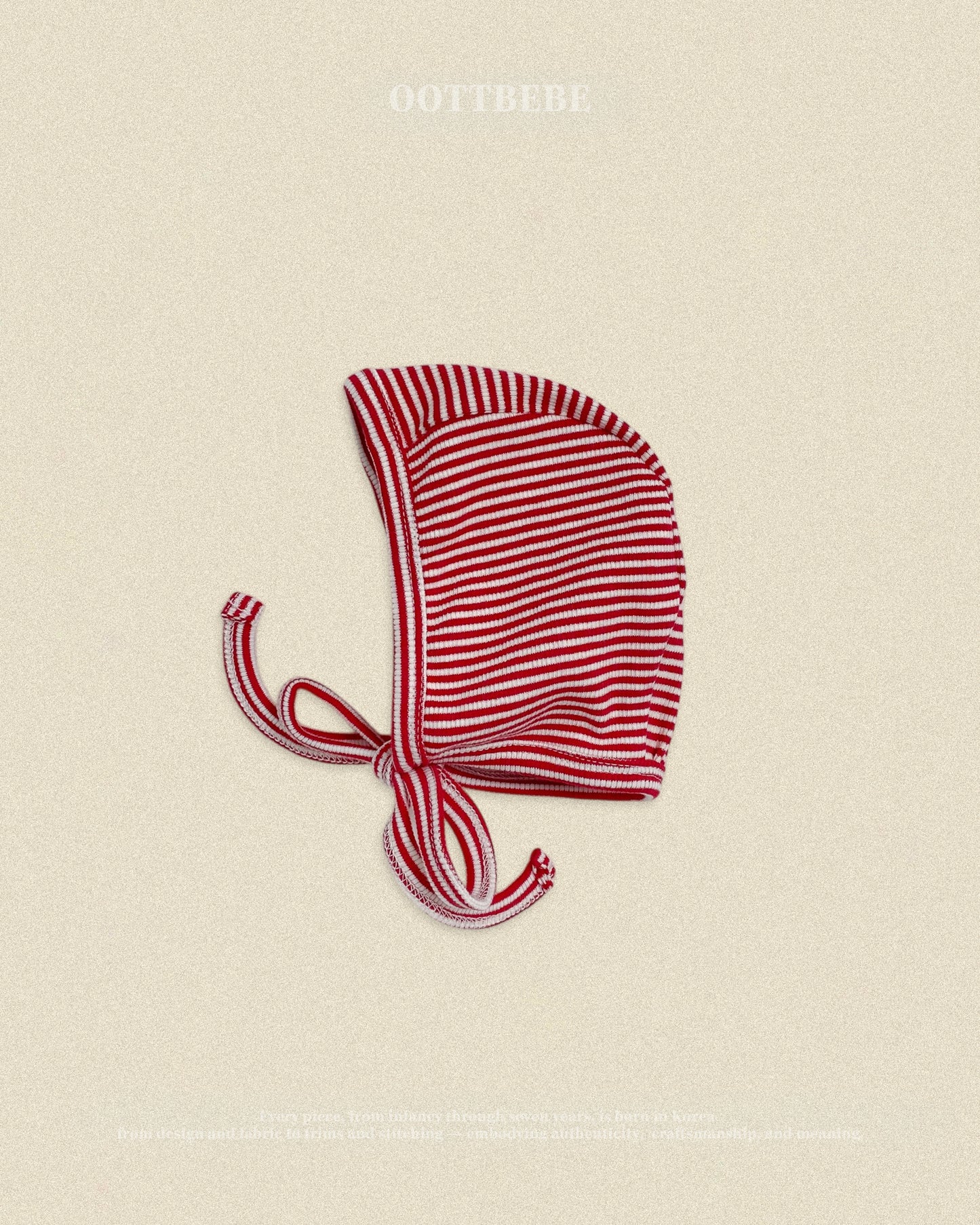 (Pre-order) OOTTBEBE Fall - Sweet Stripe Bonnet 바닐라라떼보넷 (3 Colors)