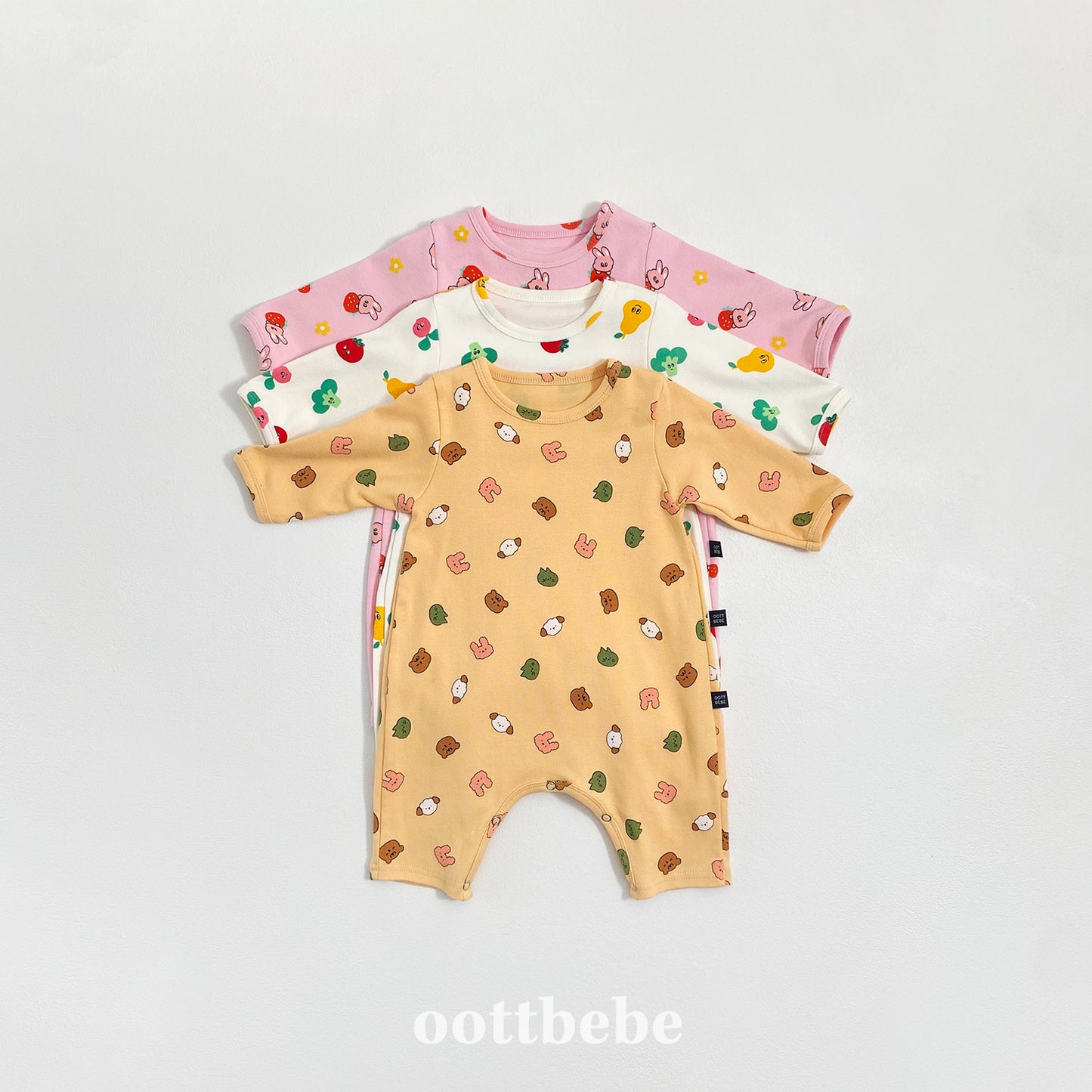 (Pre-order) OOTTBEBE Winter - 	Yum Yum Friends Full Bodysuit 얌얌친구전신슈트 (3 Colors)