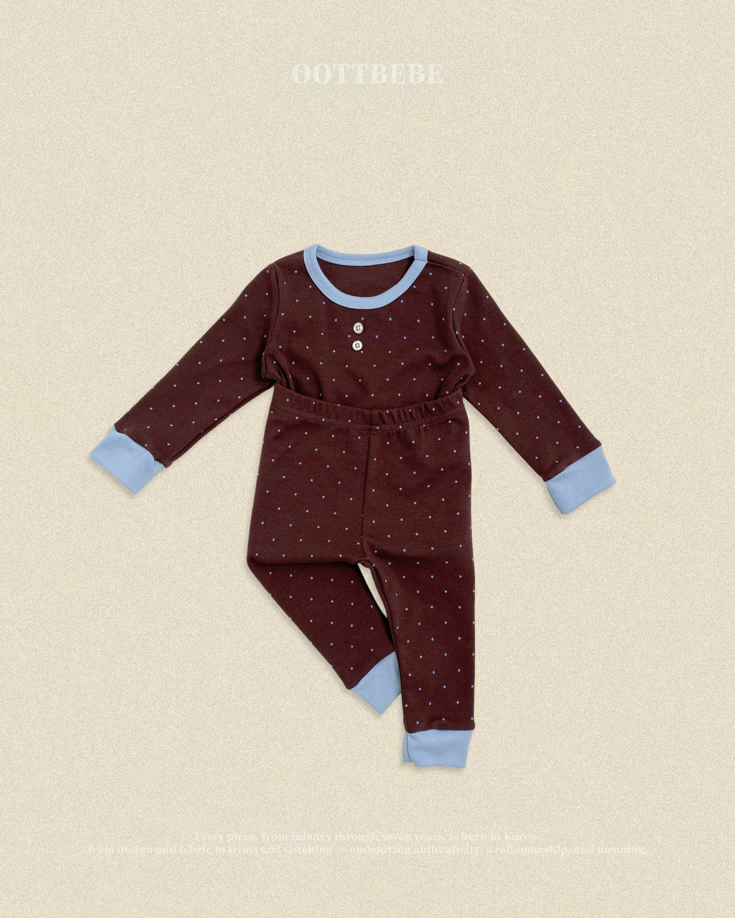(Pre-order) OOTTBEBE Fall - Mini Dot Pajama Set 슈슈도트실내복 (2 Colors)
