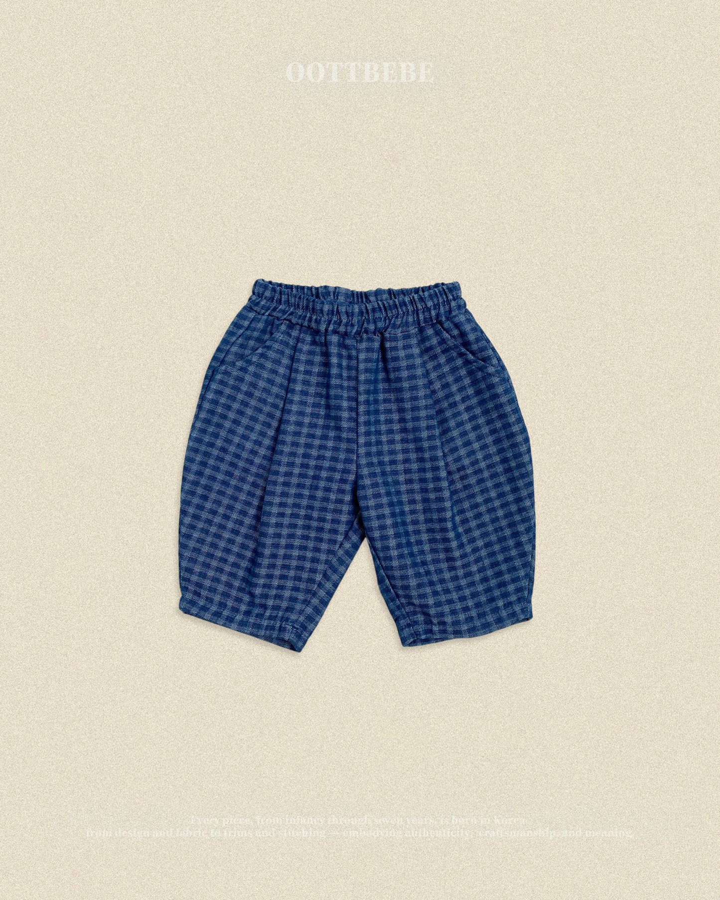 (Pre-order) OOTTBEBE Fall - Denim Check Pants - 데님체크팬츠 (2 Colors)