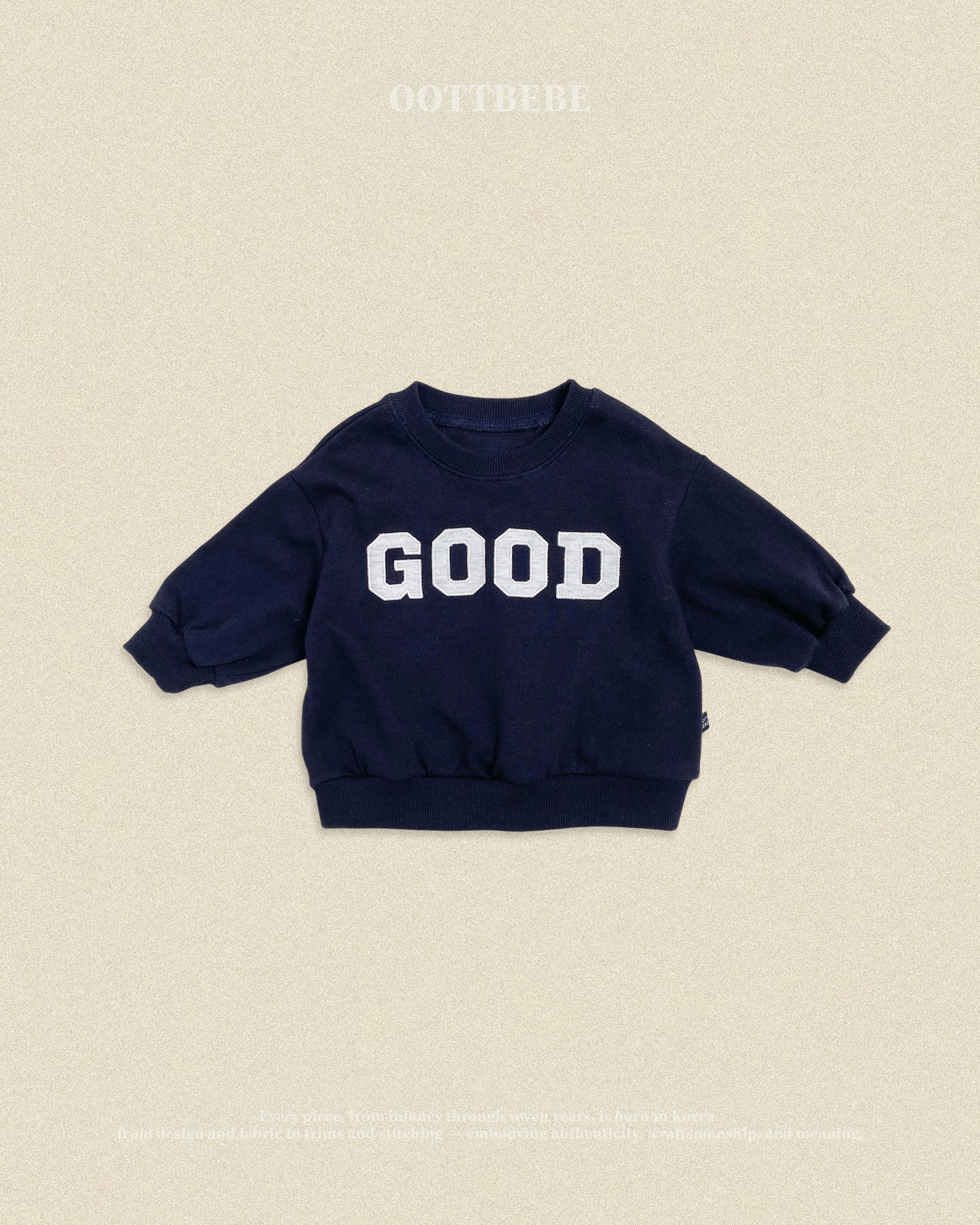 (Pre-order) OOTTBEBE Fall - GOOD Sweatshirt - GOOD 맨투맨 (2 Colors)