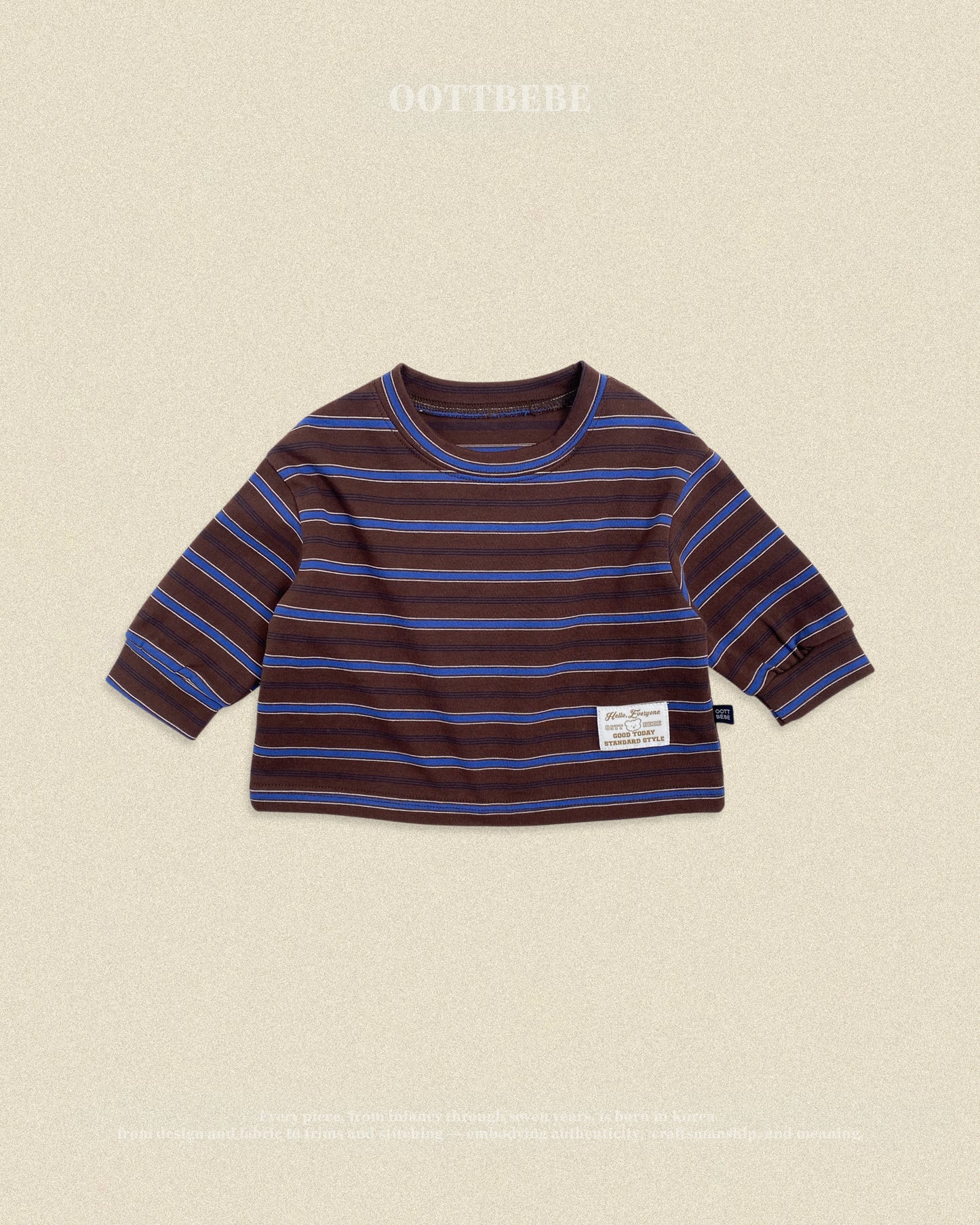 (Pre-order) OOTTBEBE Fall - Tomboy Ribbed Tee - 톰보이시보리티셔츠 (2 Colors)