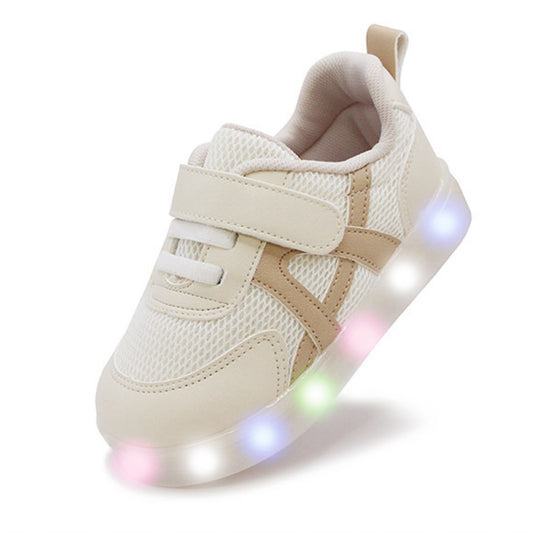 (Pre-order) KoongsKoongs Kids’ Bread LED Light-up Sneakers (Butter Beige)