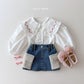 (Pre-order) Daily Bebe - Kids’ Denim Skirt with Fleece Pockets 카고 양털치마