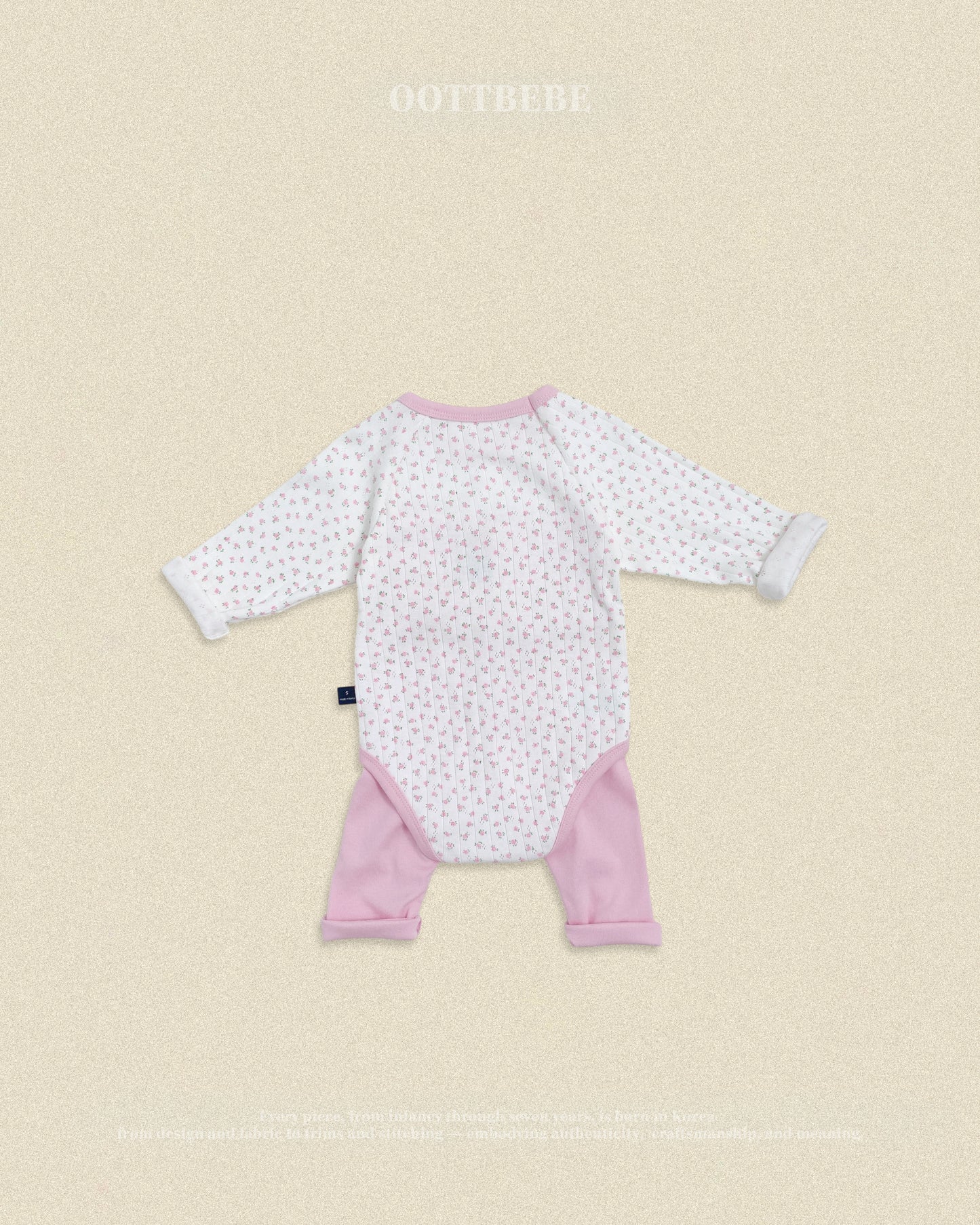 (Pre-order) OOTTBEBE Fall - Lovely Floral Romper & Leggings Set 코코플라워슈트세트 (2 Colors)