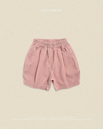 (Pre-order) OOTTBEBE Fall - Petite Dot Pumpkin Shorts - 쁘띠도트팬츠 (3 Colors)