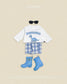 (Pre-order) OOTTBEBE Fall - Robot Dinosaur Top & Bottom Set - 로봇공룡상하복 (5 Colors)