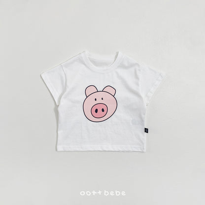 (Pre-order) OOTTBEBE Summer - Happy Friends T-shirt 해피프렌즈티셔츠 (4 Colors)
