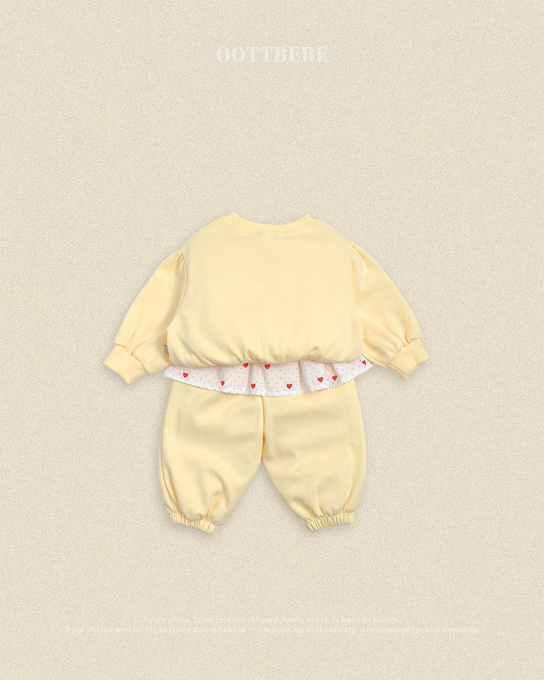 (Pre-order) OOTTBEBE Fall - Cutie Rabbit Top & Bottom Set - 큐티레빗상하복 (2 Colors)