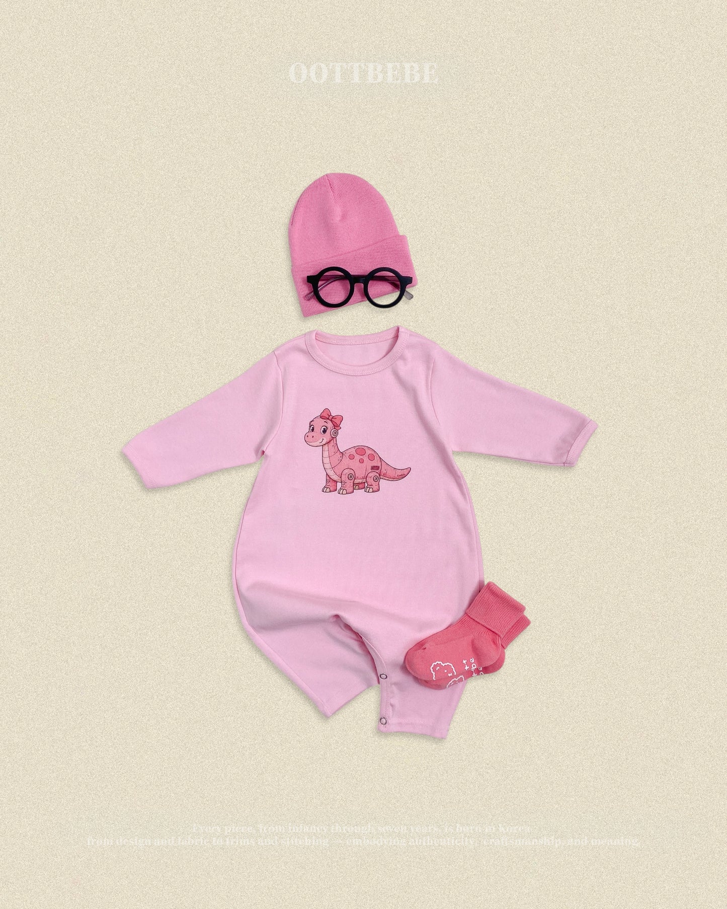 (Pre-order) OOTTBEBE Fall - Robot Dino Romper & Leggings Set 로봇공룡슈트세트 (5 Colors)
