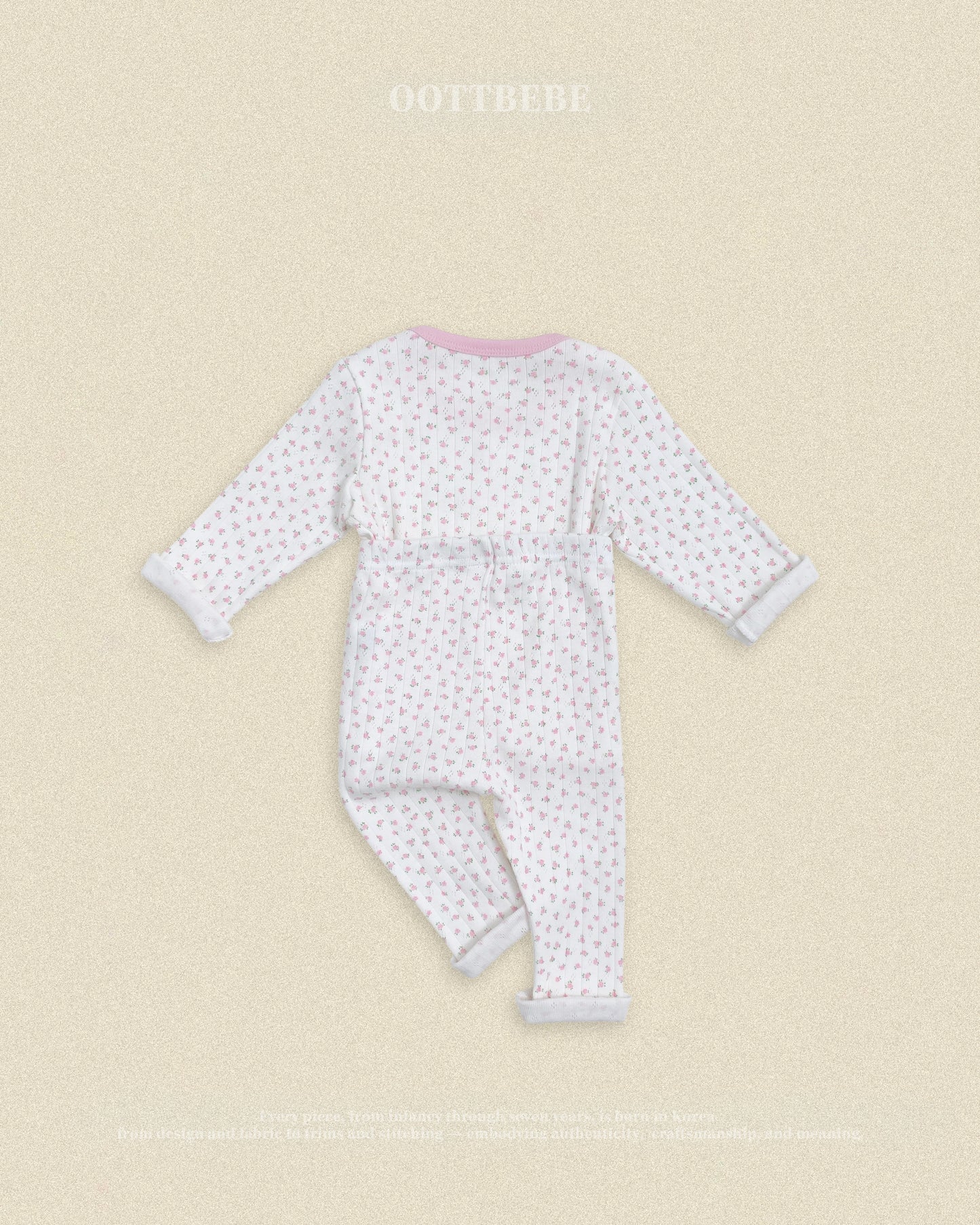 (Pre-order) OOTTBEBE Fall - Lovely Floral Pajama Set 코코플라워실내복 (2 Colors)
