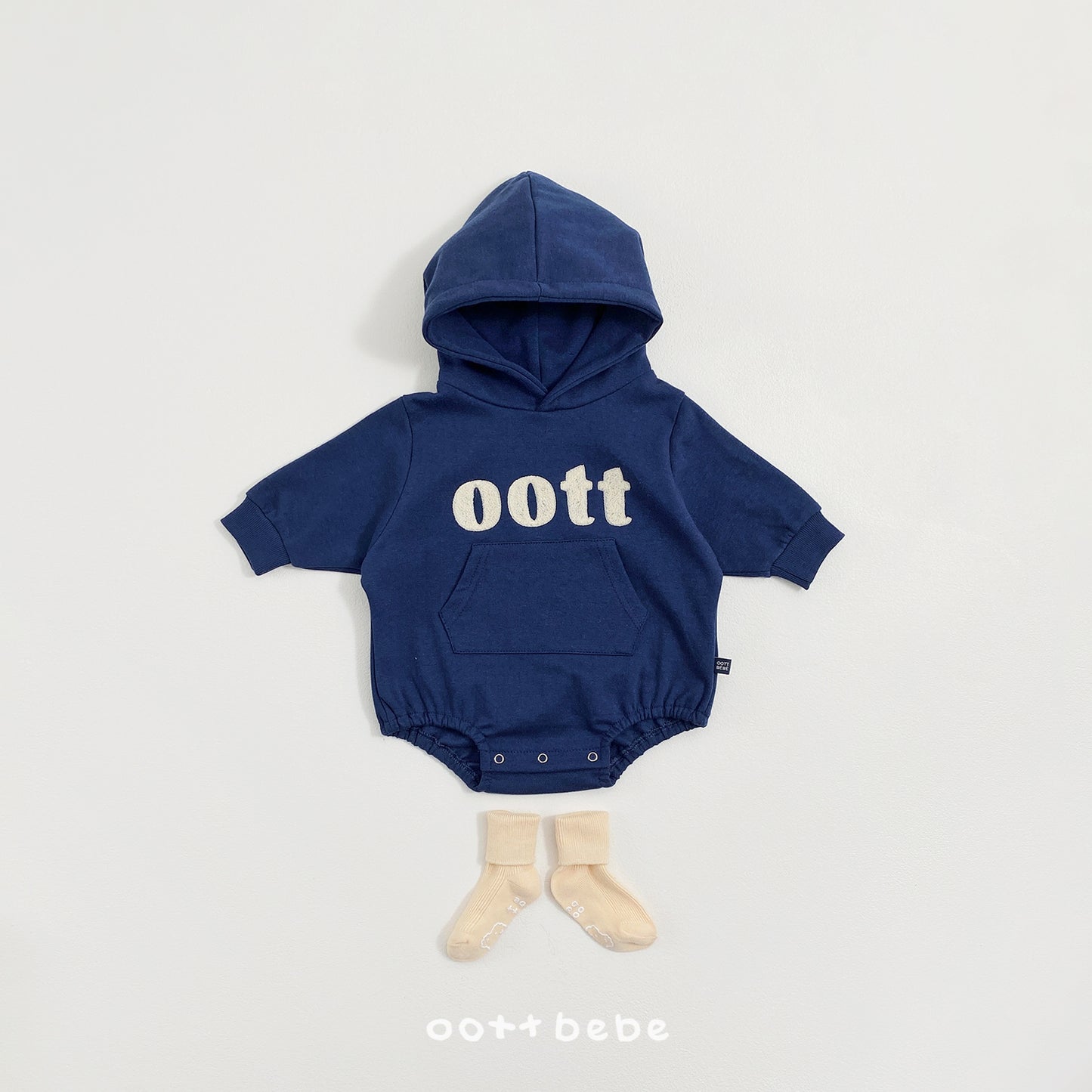 (Pre-order) OOTTBEBE Spring - Bouclé Hoodie Romper 댄디부클후드슈트 (2 Colors)