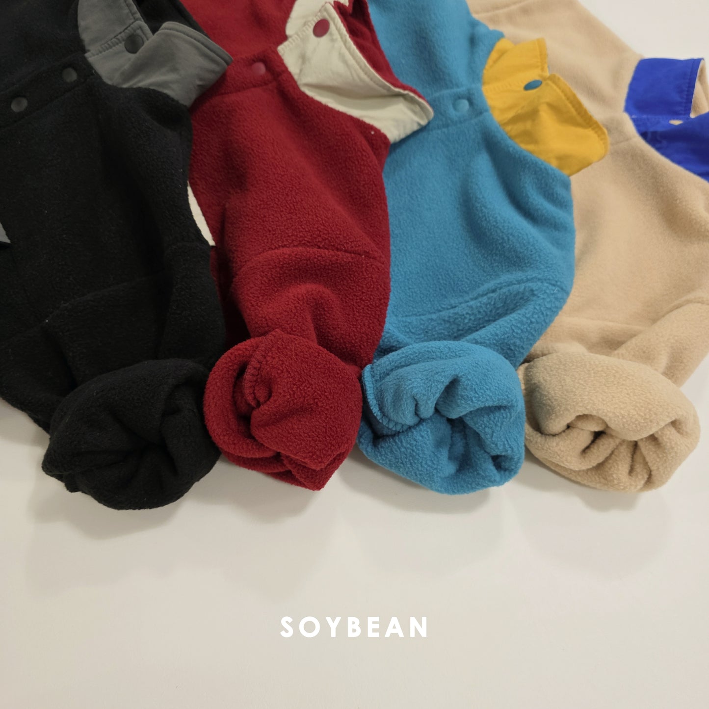 (Pre-order) Soybean Kids Winter - Mountain Neck Fleece Top & Bottom Set 마운틴넥플리스세트 (4 Colors)
