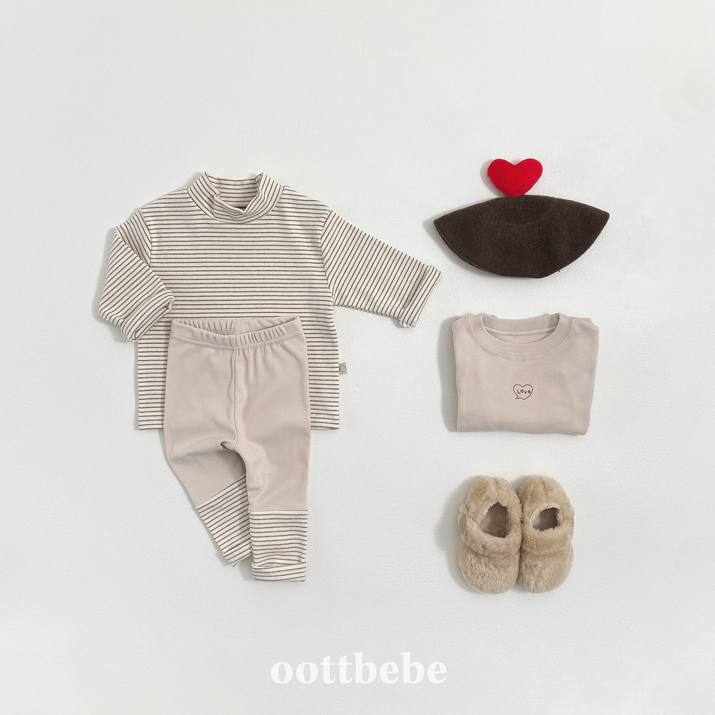 (Pre-order) OOTTBEBE Winter - Stripe Ankle Leggings 윈터배색레깅스 (3 Colors)