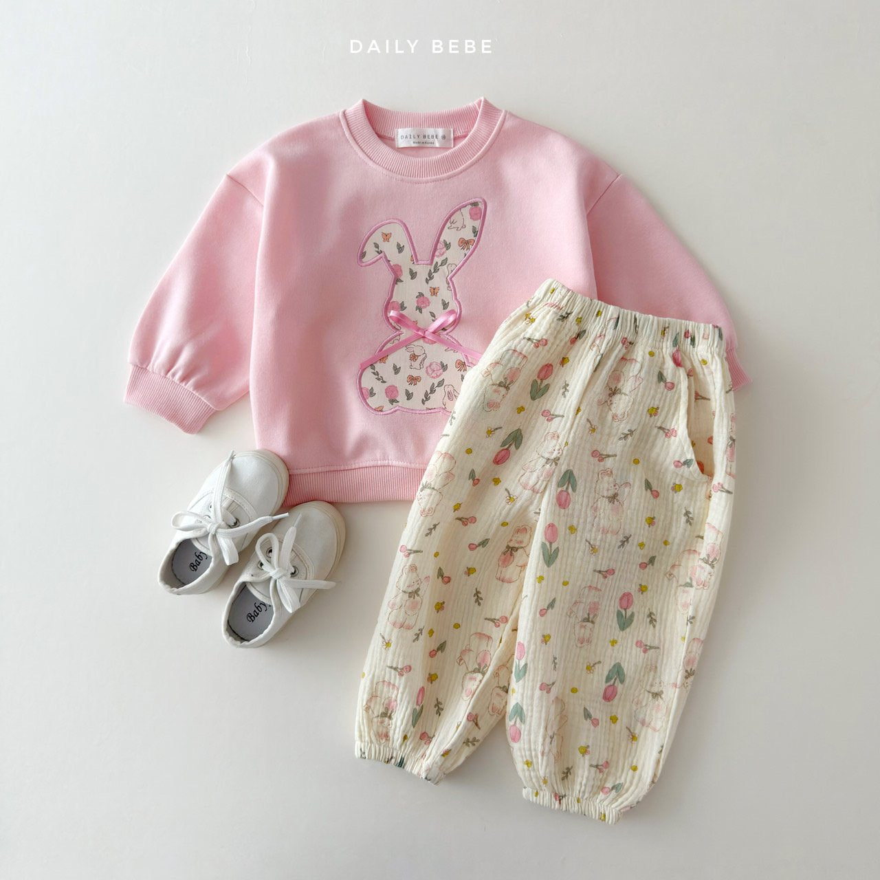 (In-stock) Daily Bebe Spring - Kids' Floral Sweatshirt 플로럴 맨투맨 (2 Colors) (Copy)