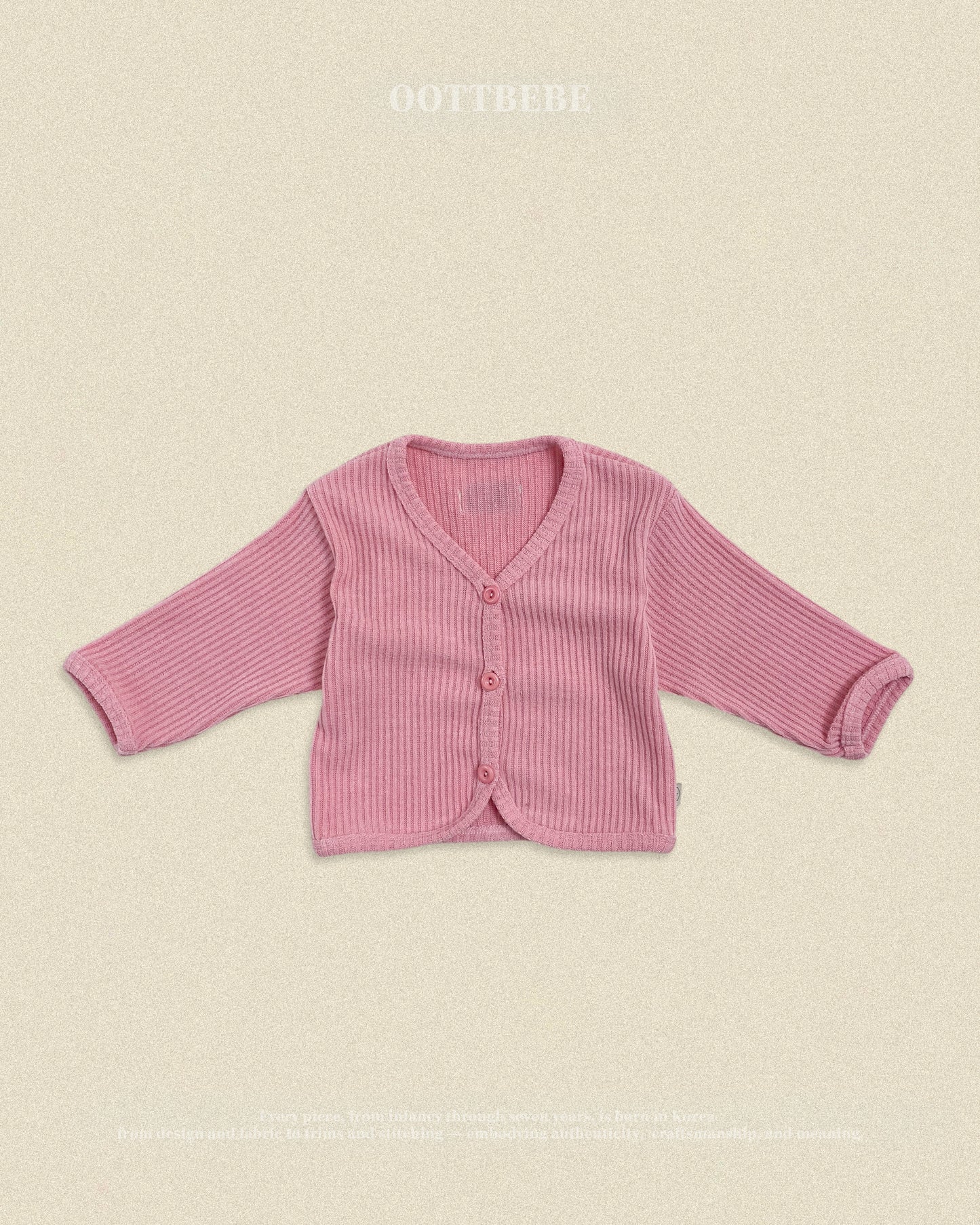 (Pre-order) OOTTBEBE Fall - Haribo Ribbed Cardigan - 하리보골지가디건 (5 Colors)