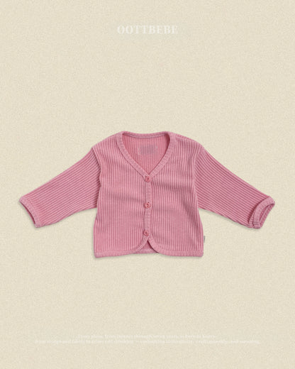 (Pre-order) OOTTBEBE Fall - Haribo Ribbed Cardigan - 하리보골지가디건 (5 Colors)