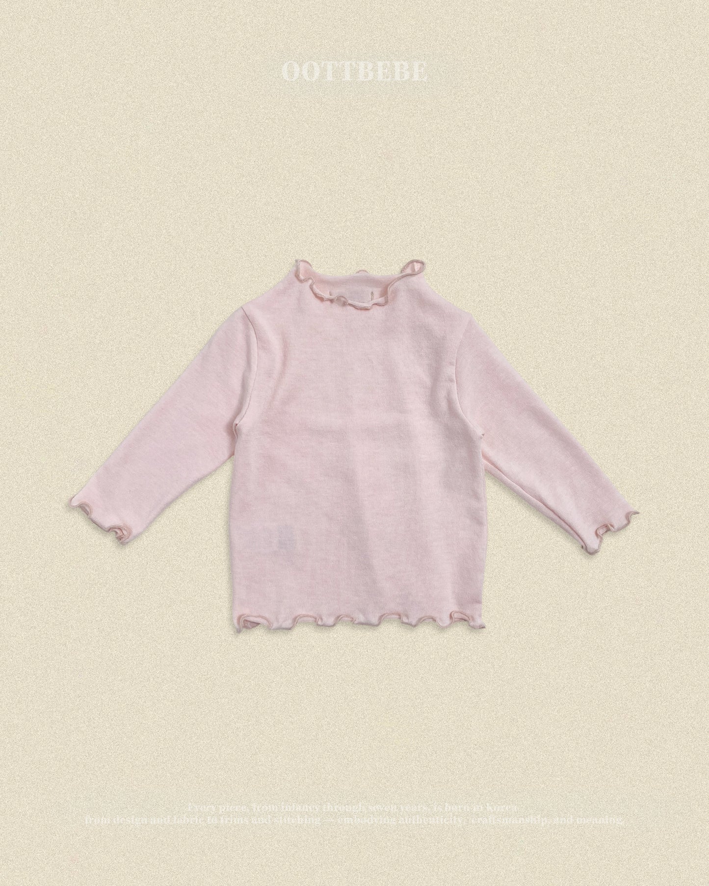 (Pre-order) OOTTBEBE Fall - Pastel Lettuce Edge Tee - 파스텔날라리티 (4 Colors)