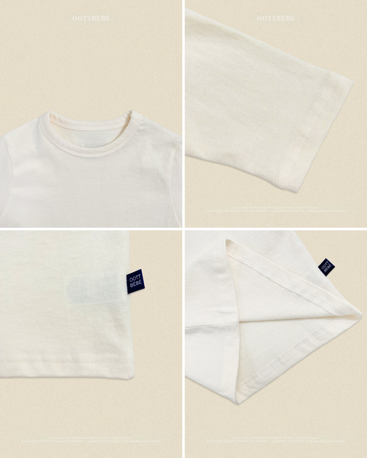 (Pre-order) OOTTBEBE Fall - OOTT Mix Long Sleeve Tee - 오뜨믹스티셔츠 (4 Colors)