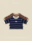 (Pre-order) OOTTBEBE Fall - Rookie Stripe Top & Bottom Set - 루키단가라상하복 (2 Colors)