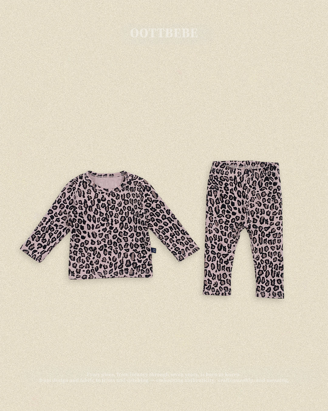 (Pre-order) OOTTBEBE Fall - Little Leopard Pajama Set 리틀호피실내복 (2 Colors)