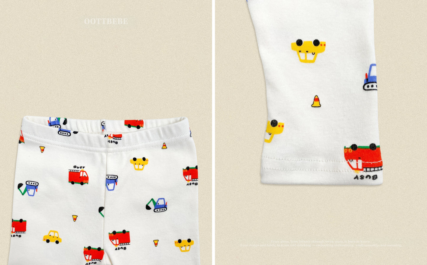 (Pre-order) OOTTBEBE Fall - Cute Car Pajama Set 자동차실내복 (2 Colors)