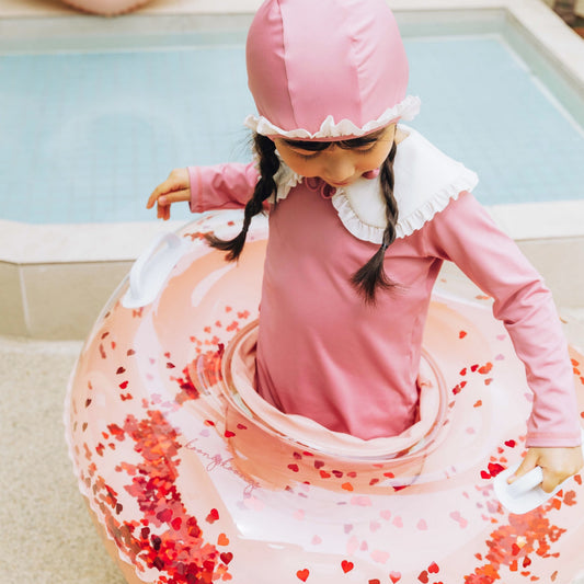(Pre-order) KoongsKoongs Kids’ Premium Chouette All-in-One Rash Guard Set (Pink)