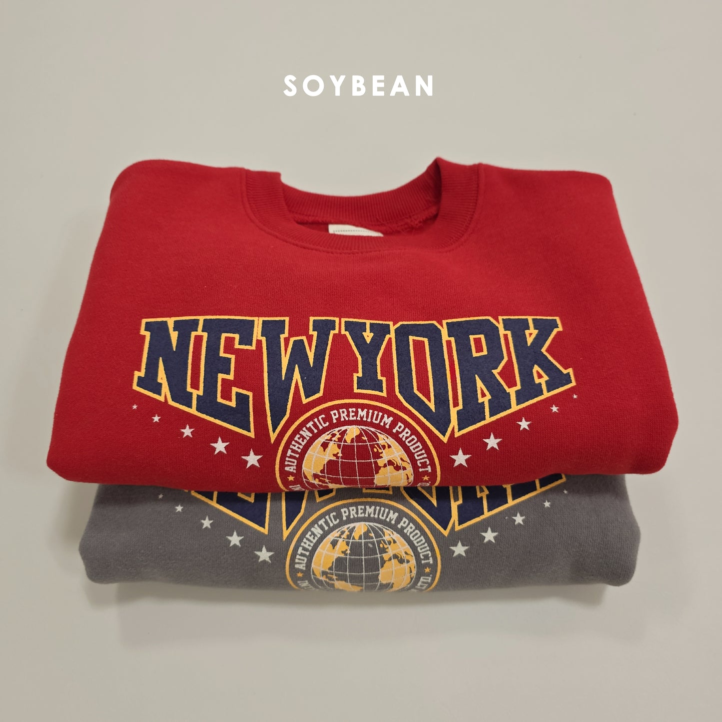 (Pre-order) Soybean Kids Winter - New York Brushed Fleece Sweatshirt 뉴욕기모맨투맨 (2 Colors)