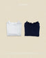 (Pre-order) OOTTBEBE Fall - Dot Lettuce Edge Tee - 도트날라리티 (2 Colors)