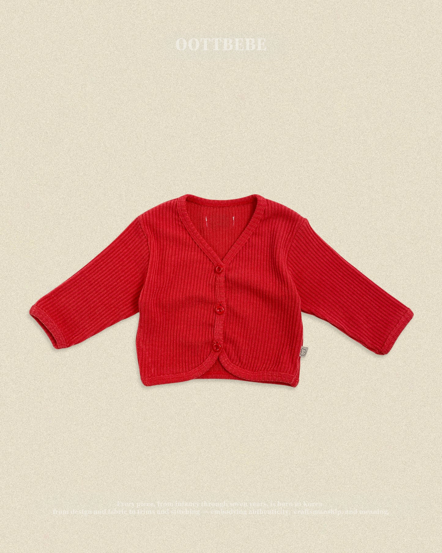 (Pre-order) OOTTBEBE Fall - Haribo Ribbed Cardigan - 하리보골지가디건 (5 Colors)