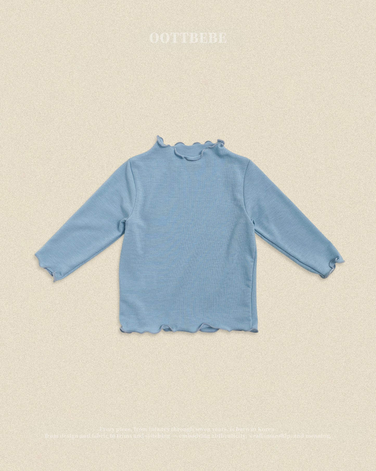 (Pre-order) OOTTBEBE Fall - Pastel Lettuce Edge Tee - 파스텔날라리티 (4 Colors)